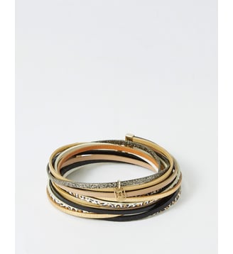 bracelet cuirs Magnum Black Léo Flowers for Zoe