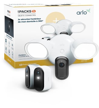 Caméra de surveillance 2 caméras Essential 3 2K + 1 floodlight Arlo
