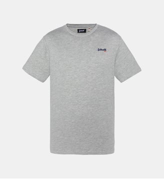 T-shirt noir brodé enfant - Schott - Gris chiné
