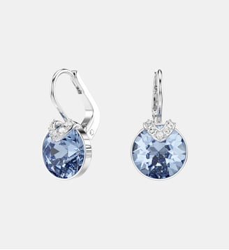 Pendants d'oreilles Bella V, Métal rhodié - Swarovski - Blue