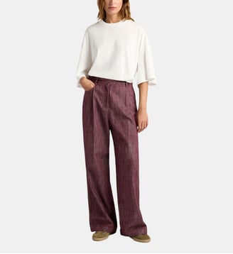Pantalon azulado en denim - Momonì - Bordeaux