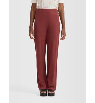 pantalon Elégant en lin marron - Agnès b. - Blanc loup