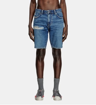 Short slim en denim - Diesel - Bleu moyen