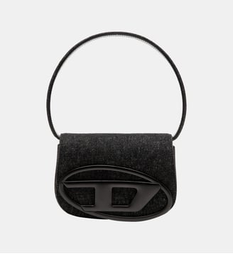 1DR-Sac à bandoulière iconique en denim délavé - Diesel - Noir