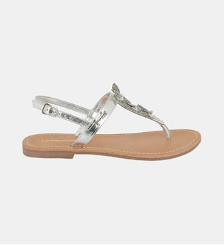 Sandales plates en cuir OFEA - Les Tropeziennes par M. Belarbi - Argent