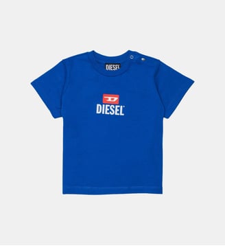 T-shirt à col rond avec logo - Diesel Kids - Bluette brillante