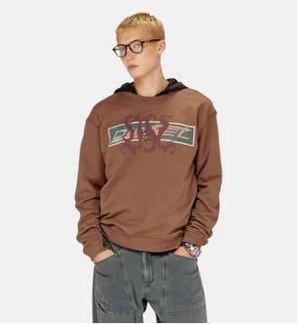 Sweatshirt avec imprimés graphiques et patchs Diesel