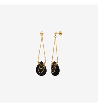 Boucles d'oreilles dorées améthyste - solange Caroline Najman
