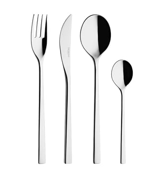 Coffret 24 Couverts Monobloc Lame Scie - Fuse - Degrenne - Gris