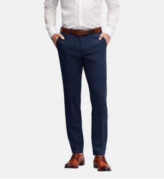 Pantalon de costume en laine mélangée Per-V - Digel - Bleu foncé