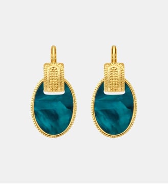 Dormeuses rondes   - Ashanti - Satellite - Turquoise vert