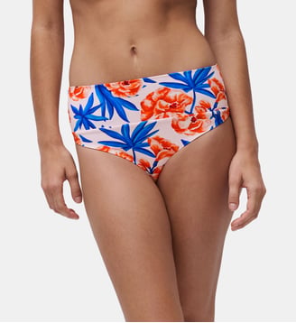 Bas de maillot de bain ajustable culotte taille haute - Chantelle - Jungle rose