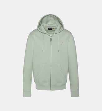 Sweatshirt zippé à capuche - Schott - Sage pastel