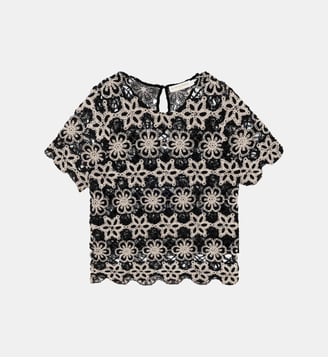 Top manches courtes col rond imprimé floral TOEL La Petite Etoile