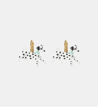 Boucles d'oreilles dormeuses dalmatien noir et blanc - Les Néréides - Multicolore