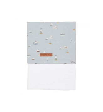 Drap de lit bébé - Sailors Bay Blue 110x140 - Little Dutch - Bleu