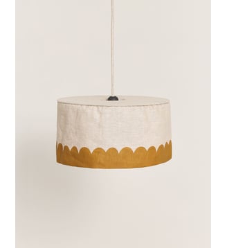 Abat-jour en lin pour suspension diam. 40cm Vibes - Nobodinoz - Jaune