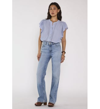 Blouse À Manches Courtes En Coton Delhi - Maison 123 - Ciel