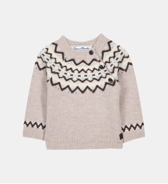 Pull - Moka laine laine jacquard - Tartine Et Chocolat - Beige