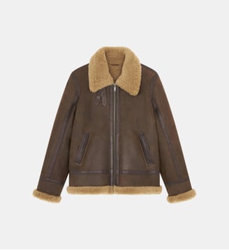 Blouson en cuir BOMBARDIER - Chevignon - Marron