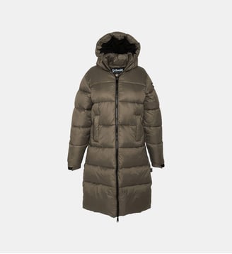 Doudoune extra longue en nylon recyclé - Schott - Bronze