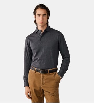 Polo Coupe Regular À Manches Longues En Coton Pima Hackett London