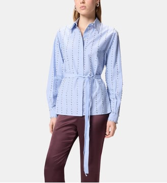 Chemise à rayures bijoux - Pinko - Blanc et bleu