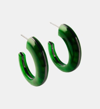 Boucles d’oreilles avec finition brossée et résine verte - Aristocrazy - Argenté