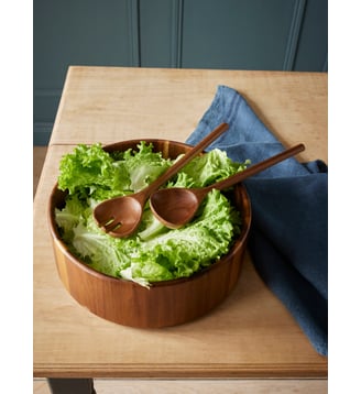 Couverts à salade en bois d'acacia - Cyrillus - Bois noyer