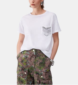 T-shirt avec poche décorée - Liu Jo - Blanc