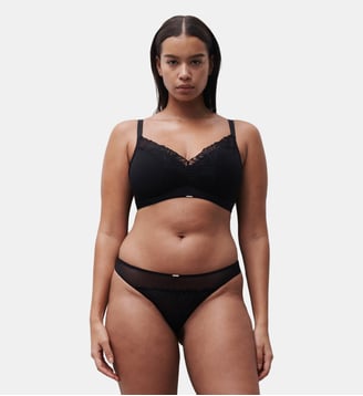 Tanga avec bijou - Chantelle - Noir