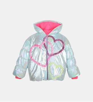 Doudoune à capuche - Billieblush - Bleu gris