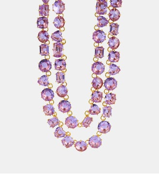 Collier plastron deux rangs La Diamantine lavande - Les Néréides - Violet