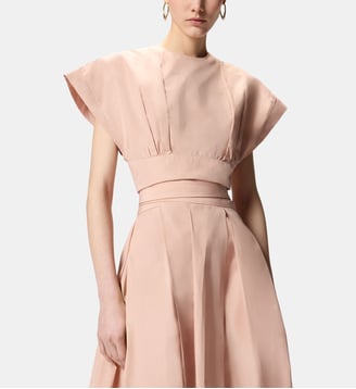 Haut cropped à manches larges - Pinko - Rose acajou