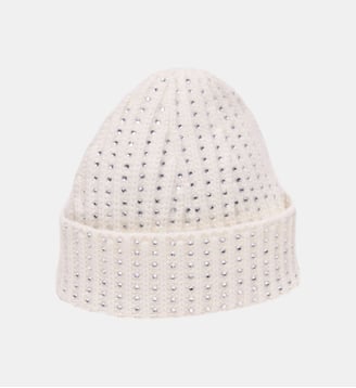 Bonnet en laine strassé - Maje - Écru