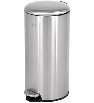 Poubelle de cuisine manuelle ronde 30L avec pedale - Essentiel B - Orange