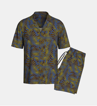 Pyjama curto d'homme avec boutons en Lyocell - Impetus - Vert