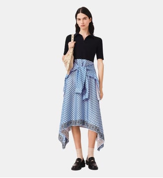 Robe trompe-l’œil à jupe foulard - Maje - Bleu clair loungewear