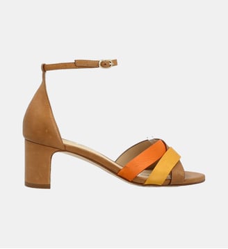 Sandale aquila - cuir lisse - Manfield - Multicolore