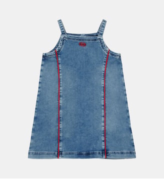 Robe courte en denim avec logo - Diesel Kids - Denim bleu