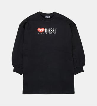 Robe à col rond avec logo - Diesel Kids - Noir