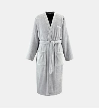 Peignoir long en coton - Boss Home - Bleu clair
