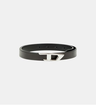 Ceinture 2 cm en cuir avec boucle métallique D - Diesel - Noir