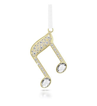 Holiday Magic Décoration Double Note de Musique - Swarovski - Gold tone
