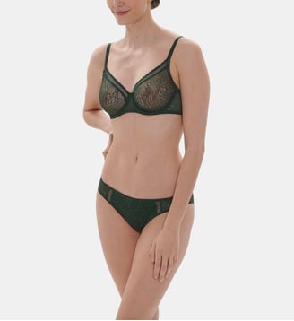Slip Comète à dentelle - Simone Pérèle - Vert foncé