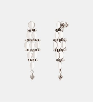 Boucles d'oreilles pendantes tiges percées   - Babylone - Satellite - Argenté