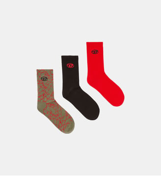 Lot de trois paires de chaussettes avec détail logo - Diesel - Multicolore