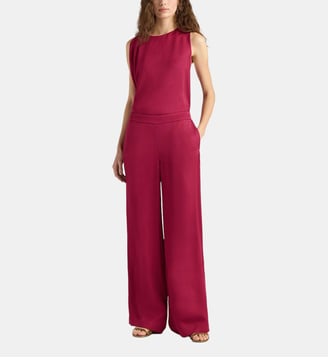 Pantalon marajo en viscose cady couleur uni - Momonì - Rouge