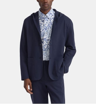 veste Gaspard en milano de coton bleu - Agnès b. - Bleu nuit