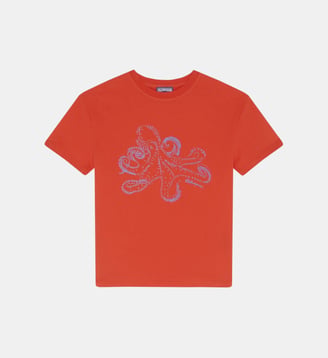 T-shirt en coton organique Octopus - Vilebrequin - Coquelicot